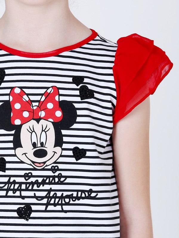 One Friday Kids Girls Minnie Mouse Short Sleeve Top - One Friday World