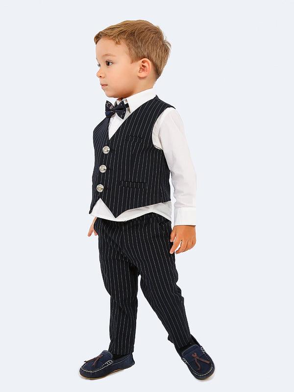 One Friday Black Infant Striped Waist Coat - One Friday World