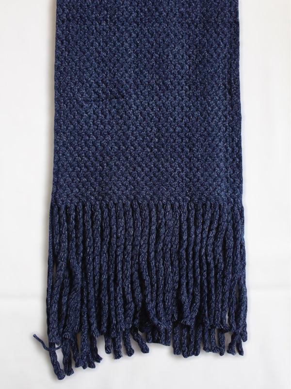 One Friday Navy Blue Solid Muffler - One Friday World