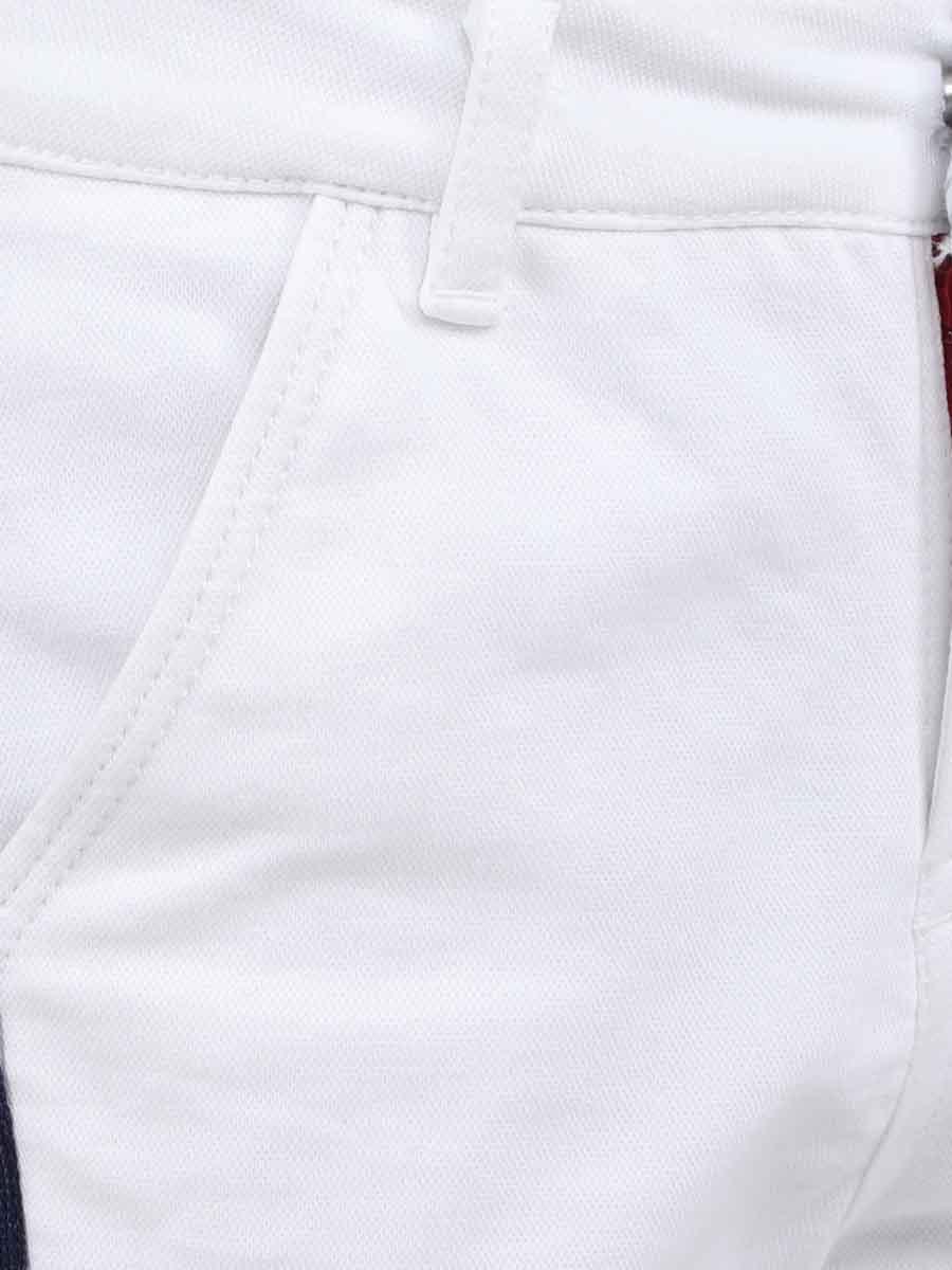 One Friday White Solid Trouser - One Friday World